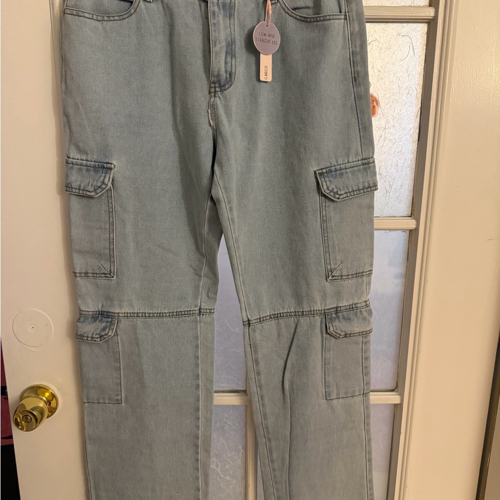 Light Wash Cargo Jeans